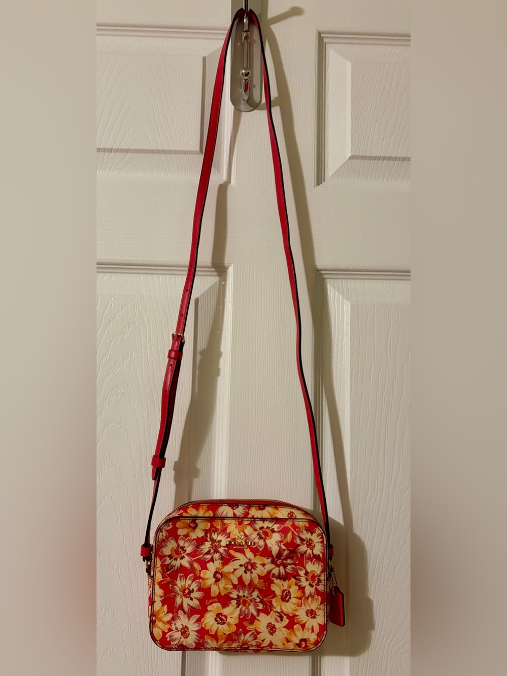 COACH FLORAL CROSSBODY PURSE MINI CAMERA BAG PINK